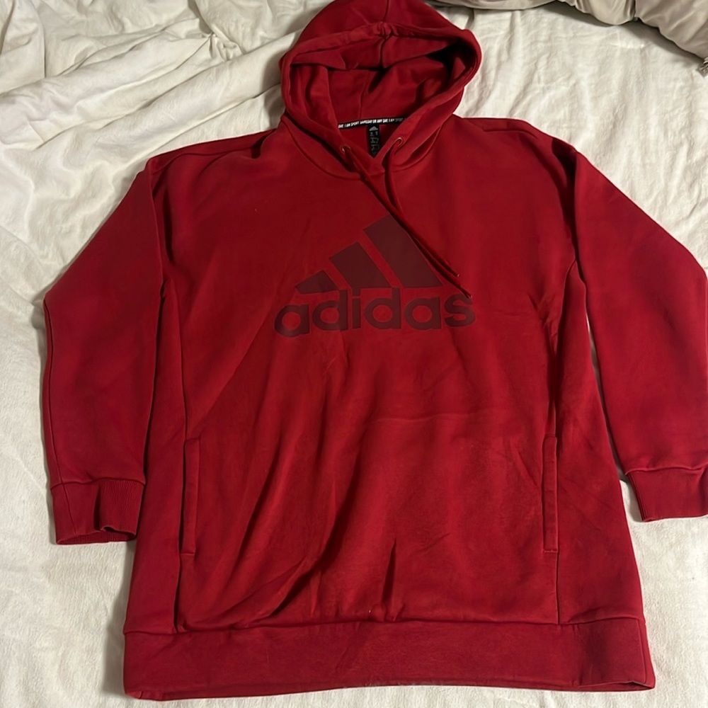 adidas red hoodie! size medium!